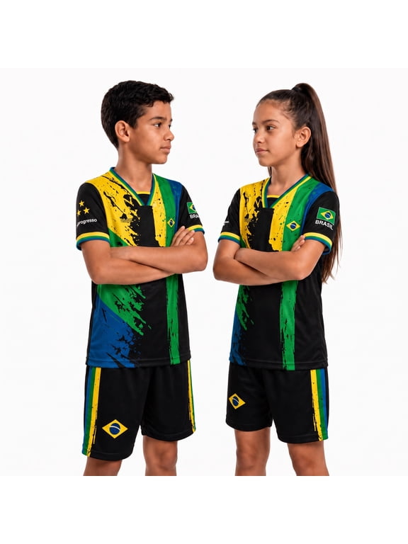 Brazil Soccer Jersey for Kids, Youth Boys & Girls – Unisex Football Shirt, Camiseta de Futbol Brasil