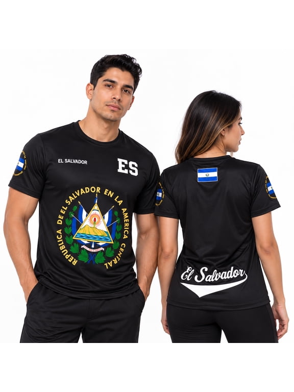 El Salvador Black Soccer Jersey – Camiseta de Futbol Unisex for Men & Women, Lightweight Moisture Wicking Salvadoran Fan Shirt
