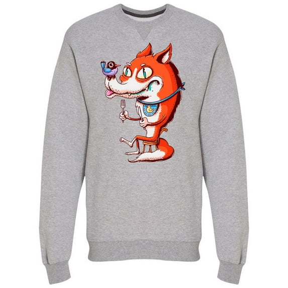 Fox Getting Ready For Meal Sweatshirt Men -Image by Shutterstock, Male Large