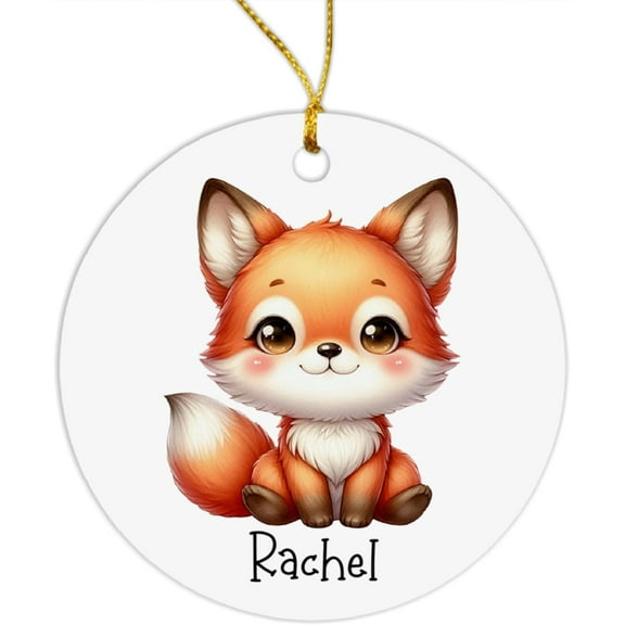 Fox Gift, Customized Fox Chibi Ornament Christmas 2025 for Coworker Friends, Animal Lover Present, Custom Name Fox Lover Ornament Gift, Personalized Fox Christmas Ornament, Fox Ornament Gift l15eNH