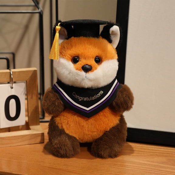 Fox Graduation Plush Toy,Super Soft Graduation Stuffed Animal Dress Up with Gown & Cap with Tassel Outfit,Gift with Personalization F Clearance!