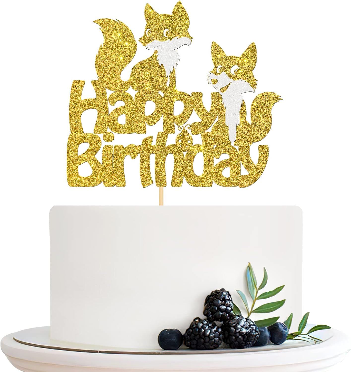 Fox Happy Birthday Cake Topper – Perfect Party Decor For Children's 1st 