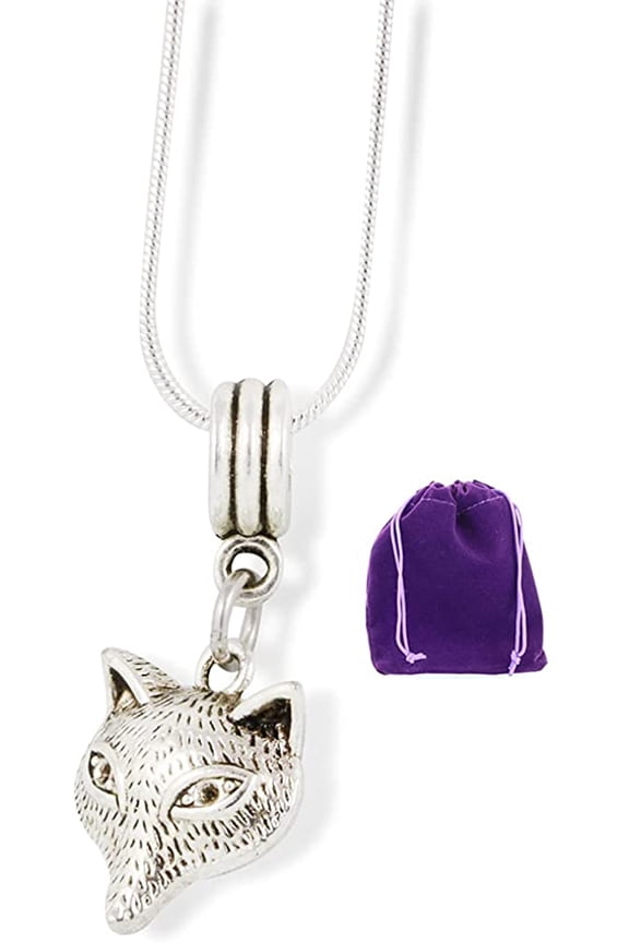 Fox Head Charm Snake Chain Necklace