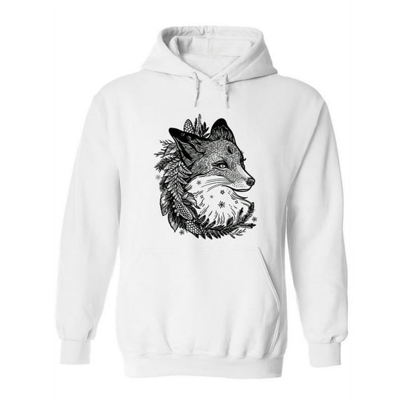Fox Head Drawing Hoodie Women -Image by Shutterstock, Female Small