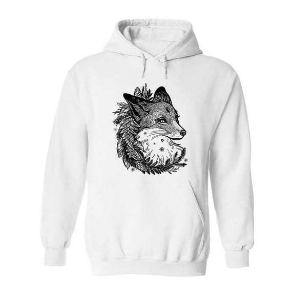 Fox Head Drawing Hoodie Women -Image by Shutterstock, Female XX-Large