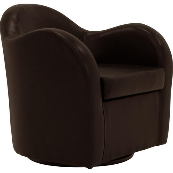 Fox Hill Trading Big Max 19"H Rodeo Fabric Swivel Barrel Chair in Brown