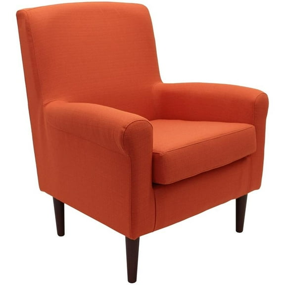 Fox Hill Trading Ellis 17.5"H Fabric Rolled Arm Lounge Chair in Orange