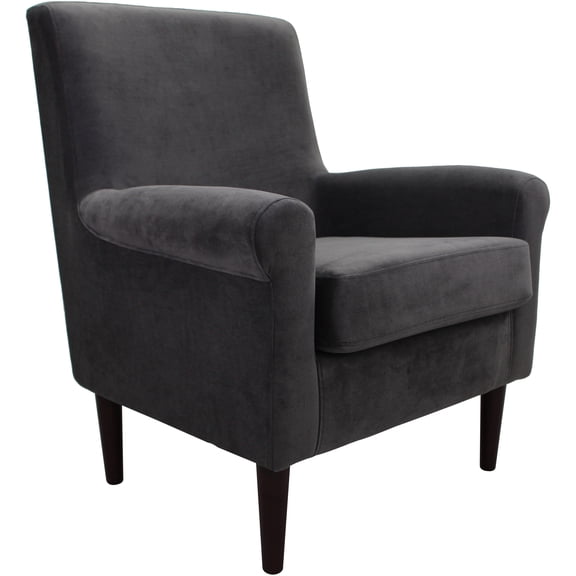 Fox Hill Trading Ellis Rolled Arm Lounge Chair, Dark Gray