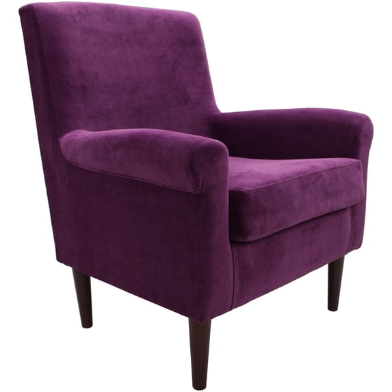 Fox Hill Trading Ellis Rolled Arm Lounge Chair, Purple