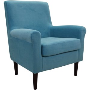 Fox Hill Trading Ellis Rolled Arm Lounge Chair, Teal