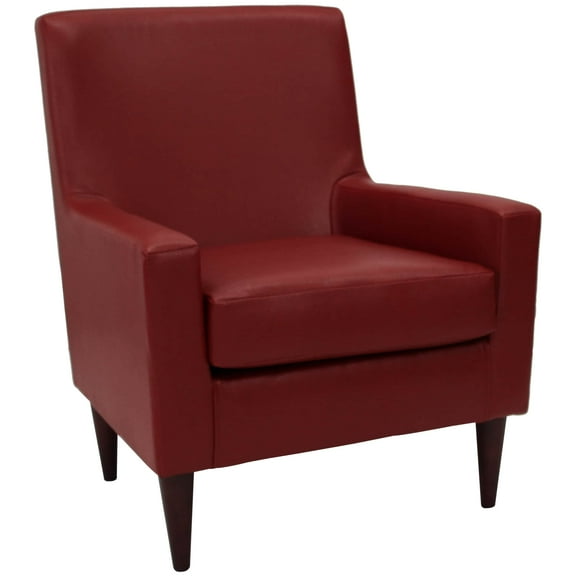Fox Hill Trading Emma Arm Chair, Red Faux Leather