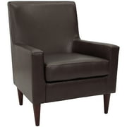 Fox Hill Trading Emma Arm Chair, Walnut Faux Leather