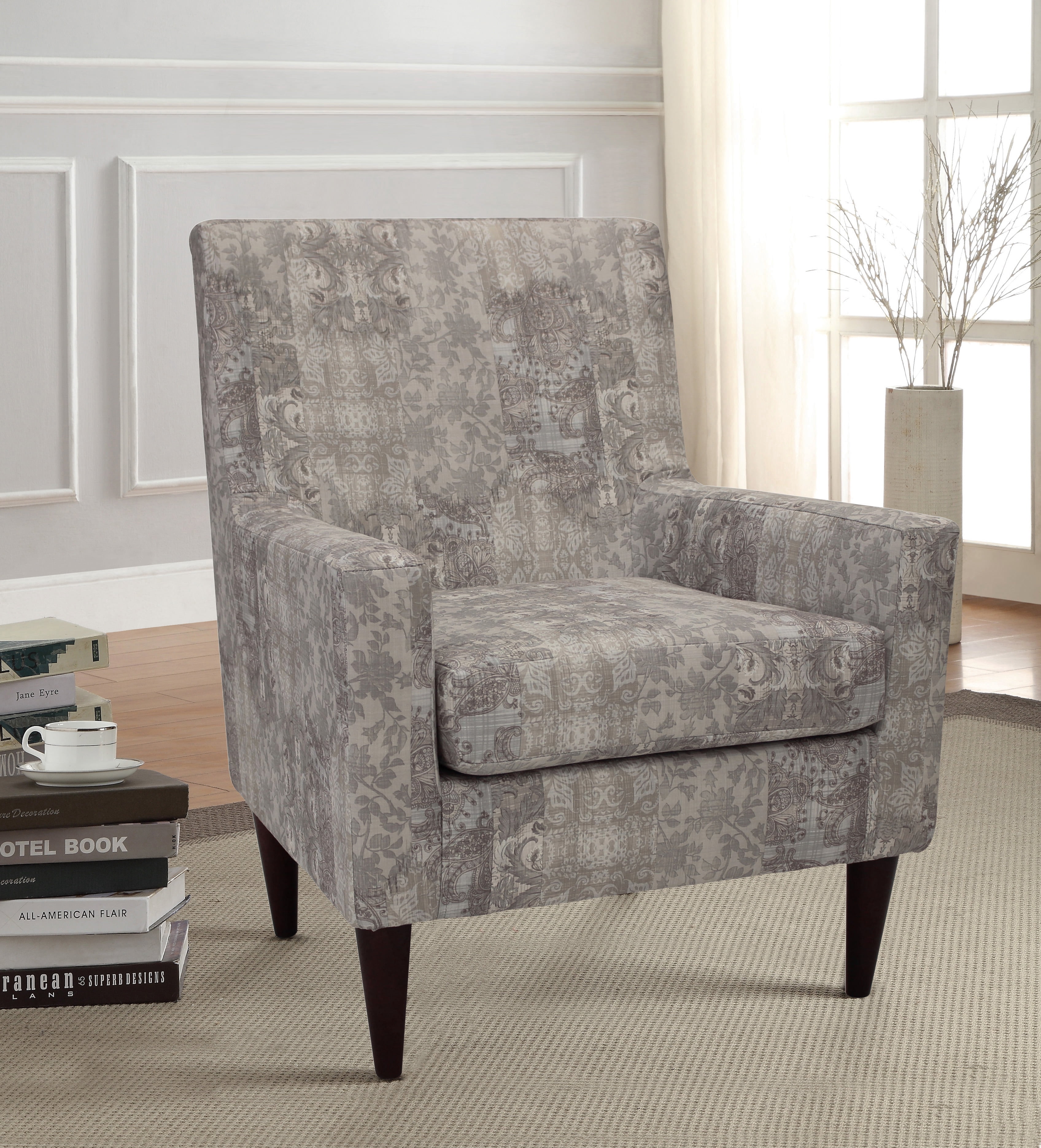 Fox Hill Trading Emma Armchair, Linen Gray