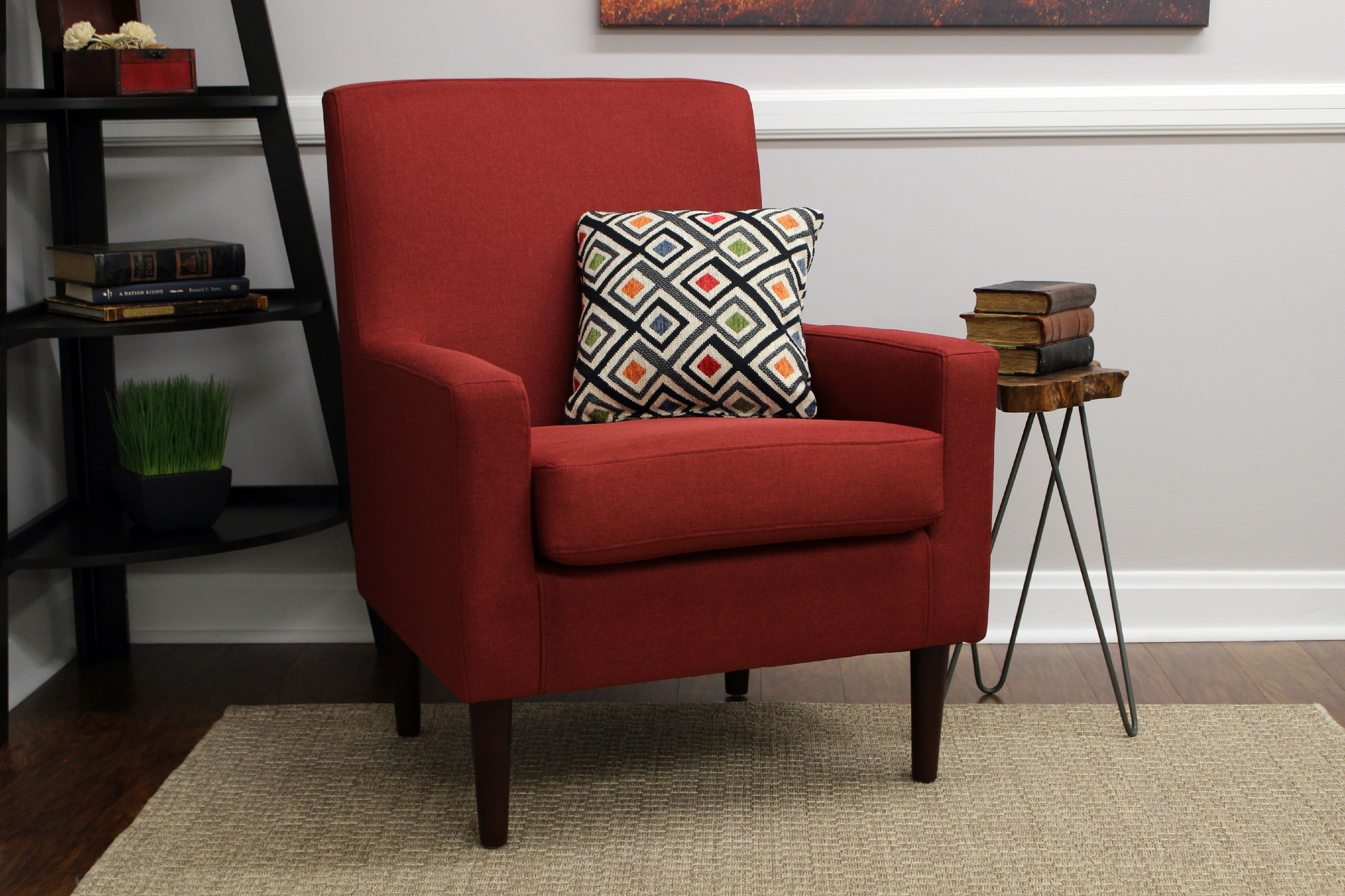 Picante Red Faux Leather Swivel Accent Chair with Metal Legs