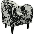 thumbnail image 1 of Fox Hill Trading Julian Mid-Century Accent Chair, Black Cowhide, 1 of 5