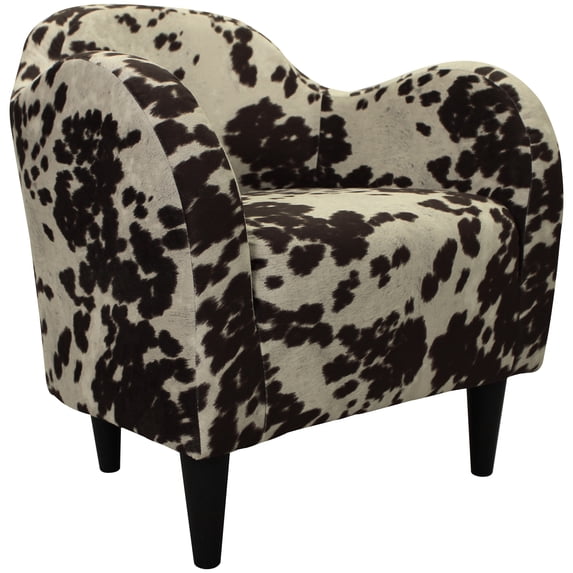 Fox Hill Trading Julian Mid-Century Accent Chair, Brown Cowhide