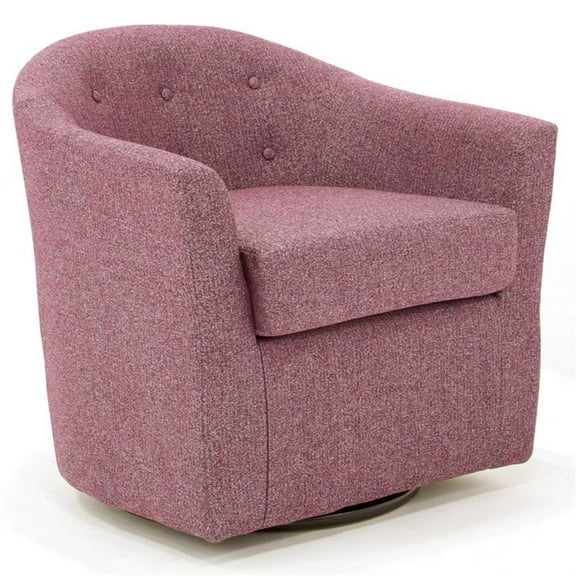 Fox Hill Trading Marissa Traditional Fabric Tufted Swivel Chair in Rose Pink