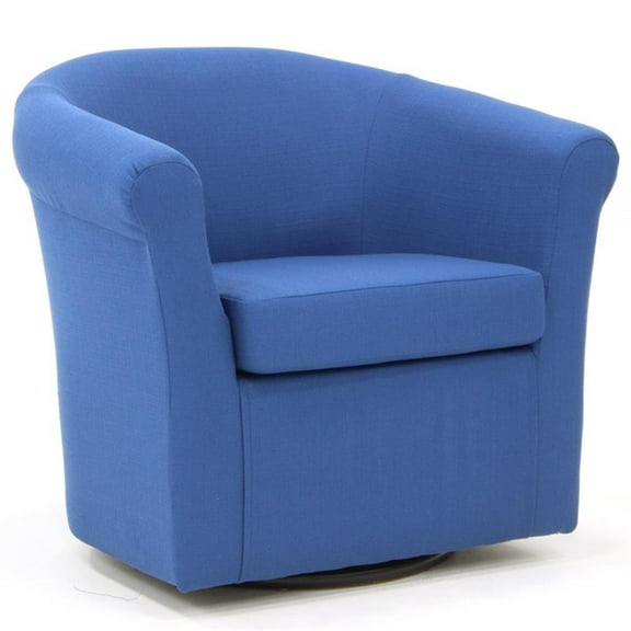 Fox Hill Trading Marlee 19"H Polyester Fabric Swivel Club Chair in Azure Blue