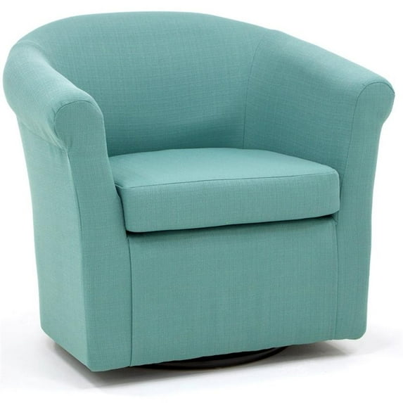 Fox Hill Trading Marlee 19"H Polyester Fabric Swivel Club Chair in Blue