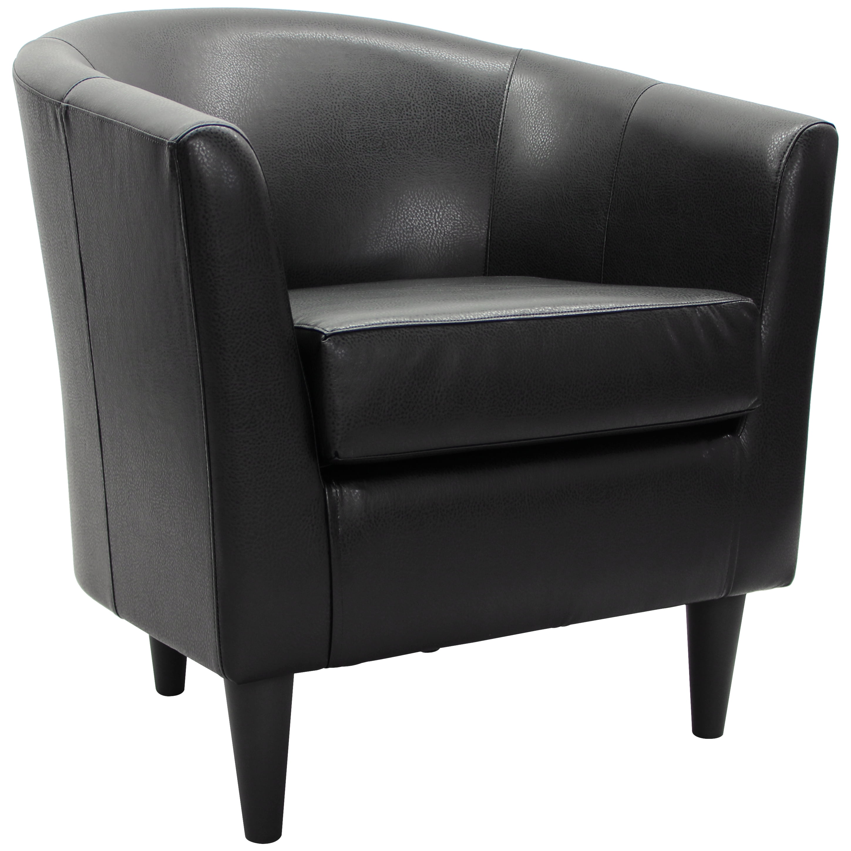 Fox Hill Trading Marlee Faux Leather Club Chair, Black