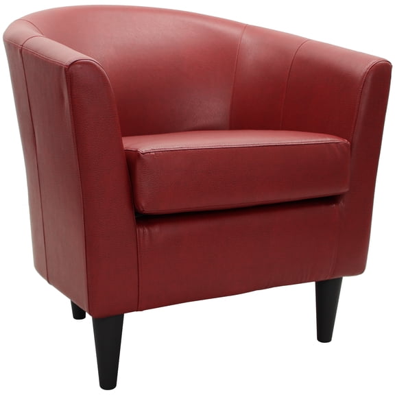 Fox Hill Trading Marlee Faux Leather Club Chair, Red