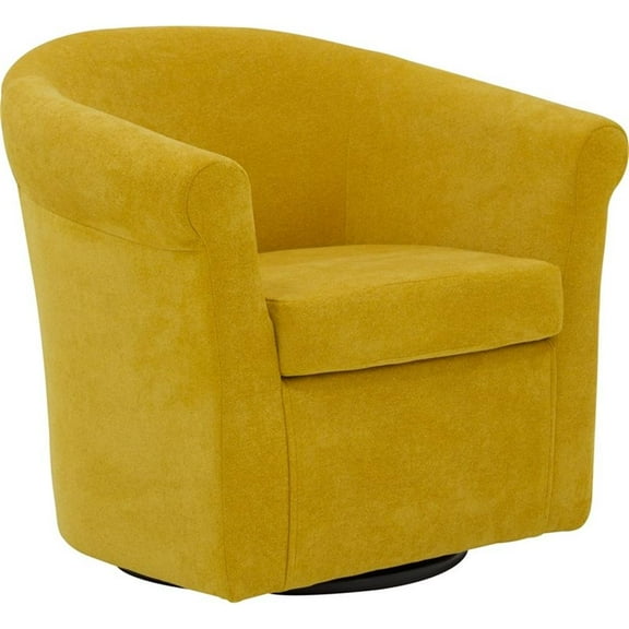 Fox Hill Trading Marlee Traditional Polyester Fabric Club Chair in Yellow