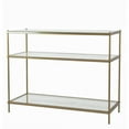 thumbnail image 1 of Fox Hill Trading Millenial 3-Tier Glass and Metal Console Table in Gold, 1 of 3