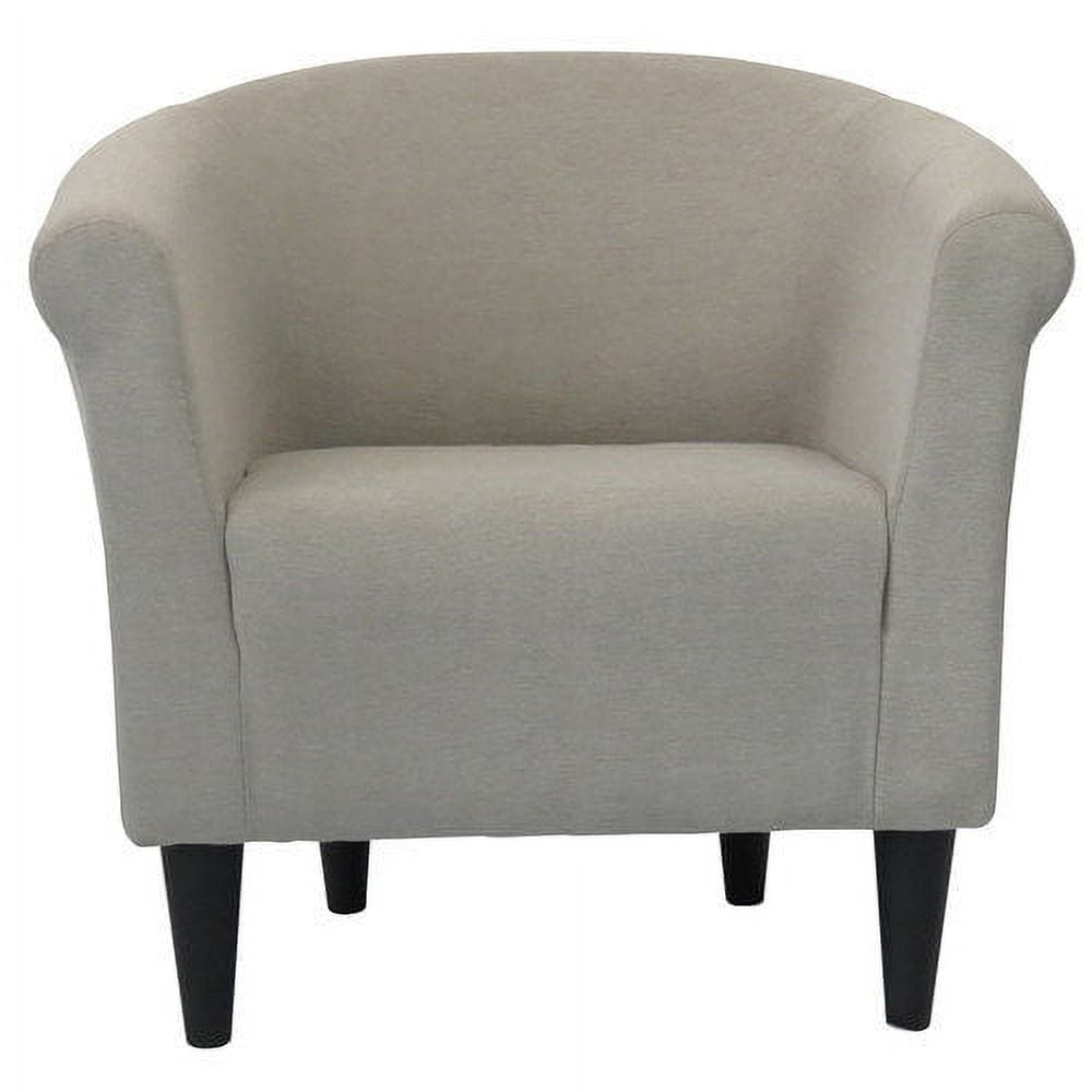 Graphite Gray Barrel Accent Chair with Wood Legs