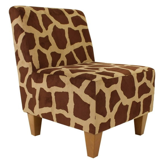 Fox Hill Trading Penelope Armless Slipper Chair, Giraffe Print