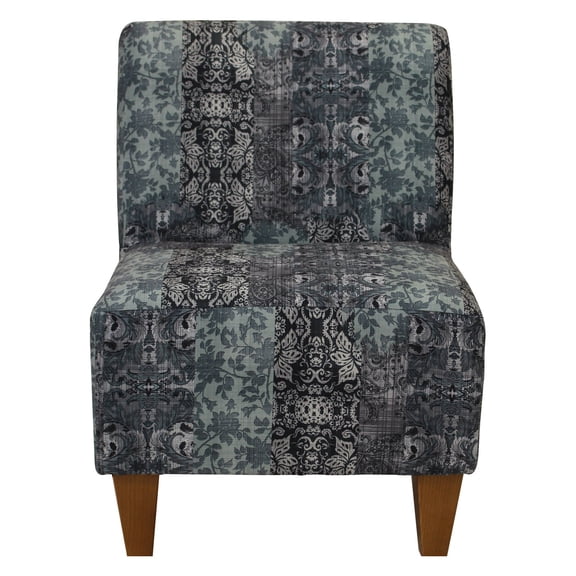 Fox Hill Trading Penelope Armless Slipper Chair, Slate