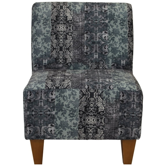 Fox Hill Trading Penelope Armless Slipper Chair, Slate