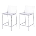 thumbnail image 1 of Fox Hill Trading Pure Decor 24" Metal Counter Stools in Chrome (Set of 2), 1 of 3