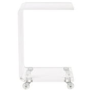 Fox Hill Trading Pure Decor C Shape Lucite and Acrylic Accent Table - Clear