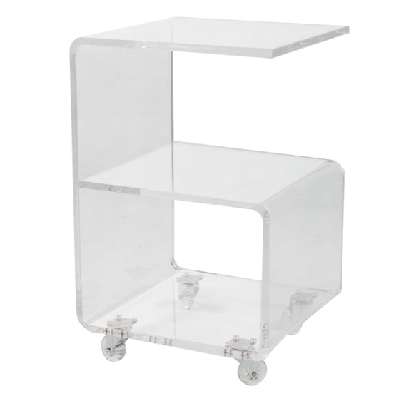 Fox Hill Trading Pure Decor G Shape Lucite and Acrylic Accent Table in Clear