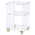 thumbnail image 1 of Fox Hill Trading Pure Decor Lucite and Acrylic End Table w/ 4 Gold Legs in Clear, 1 of 3