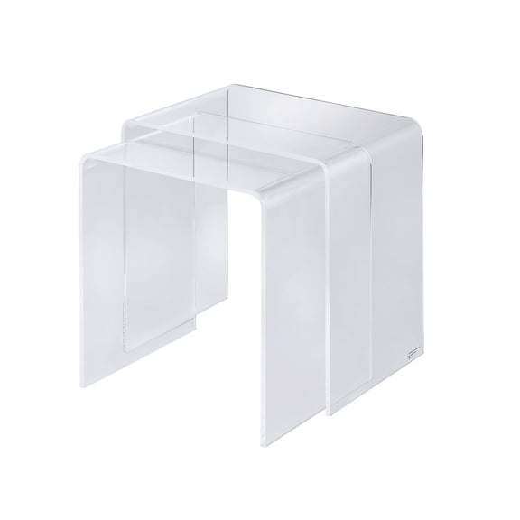 Fox Hill Trading Pure Decor Lucite and Acrylic Nesting Tables - Clear (Set of 2)