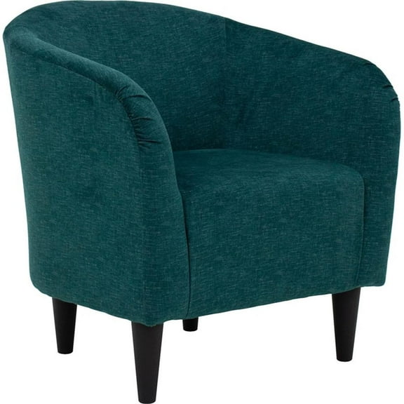 Fox Hill Trading Traditional Polyester Fabric & EPS Curved Tub Chair in Green