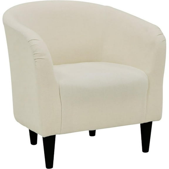 Fox Hill Trading Traditional Polyester Fabric & EPS Curved Tub Chair in Ivory