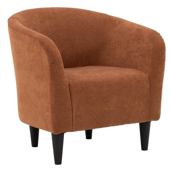 Fox Hill Trading Traditional Polyester Fabric & EPS Curved Tub Chair in Orange