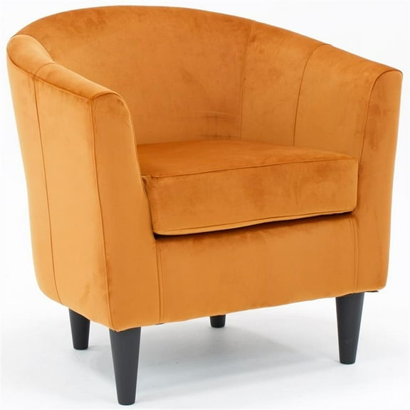 Fox Hill Trading Windsor 17.5" Polyester Fabric Club Chair in Orange
