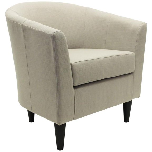 Fox Hill Trading Windsor 17.5" Traditional Fabric Club Chair in Beige