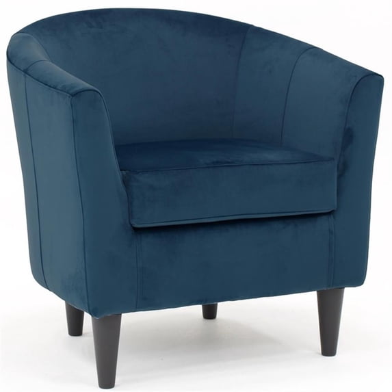 Fox Hill Trading Windsor 17.5" Traditional Fabric Club Chair in Navy Blue