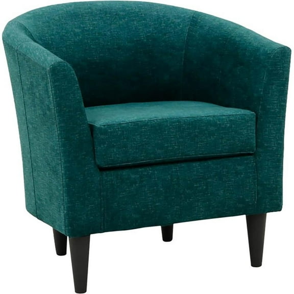 Fox Hill Trading Windsor 17.5" Traditional Polyester Fabric Club Chair in Teal