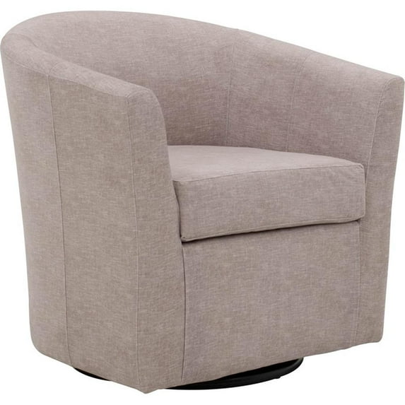 Fox Hill Trading Windsor 19"H Fabric Swivel Club Chair in Dusty Rose Pink