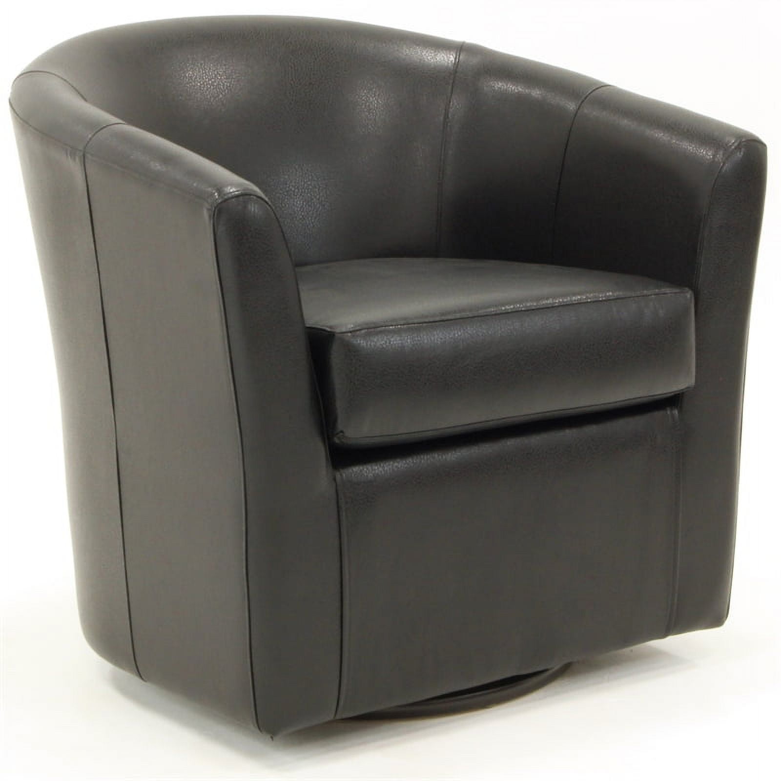 Fox Hill Trading Windsor Faux Leather Swivel Chair, Black - Walmart.com
