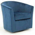 thumbnail image 1 of Fox Hill Trading Windsor Velvet Swivel Chair, Blue, 1 of 5