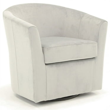 Fox Hill Trading Windsor Velvet Swivel Chair, Cream