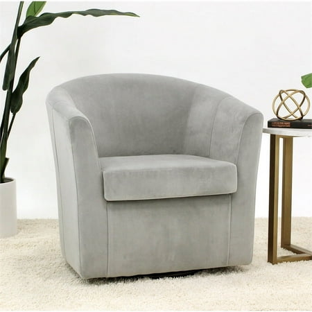 Fox Hill Trading Windsor Velvet Swivel Chair, Dove Gray