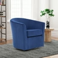 thumbnail image 1 of Fox Hill Trading Windsor Velvet Swivel Chair, Navy Blue, 1 of 6