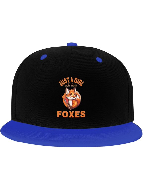 Fox Hip Hop Hat Two Tone Flat Bill 6 Panel Cap Unisex